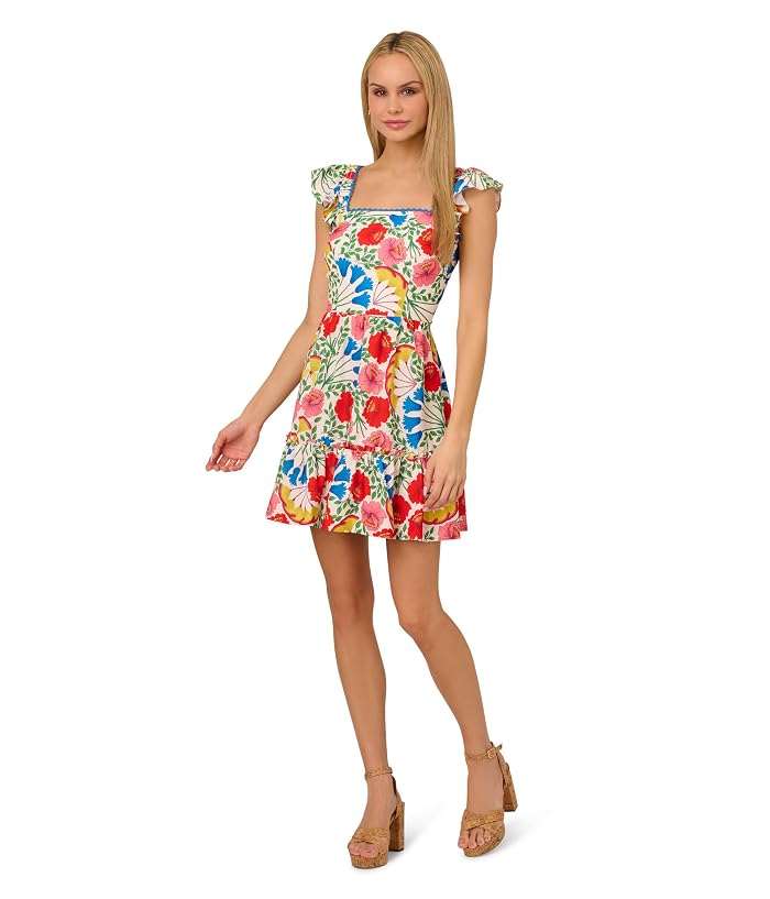 Women's Adrianna Papell Flutter Sleeveless Short Dress